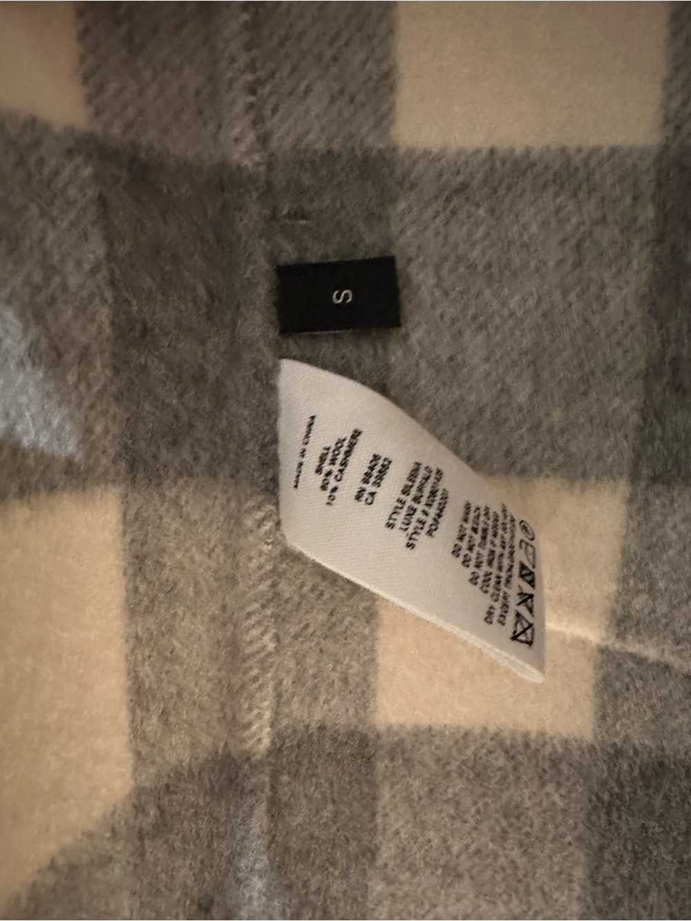 Theory Women's Gray & Cream Plaid Coat - Picture 3 of 3